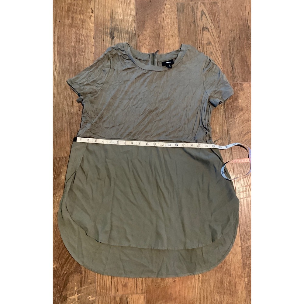 Mossimo Olive‎ Green Round Neck Short Sleeve Tunic Top, Size L